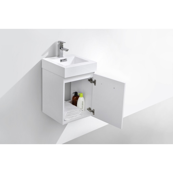 KubeBath BSL16 Bliss Modern 16 Inch Wall Mounted Modern Bathroom Vanity