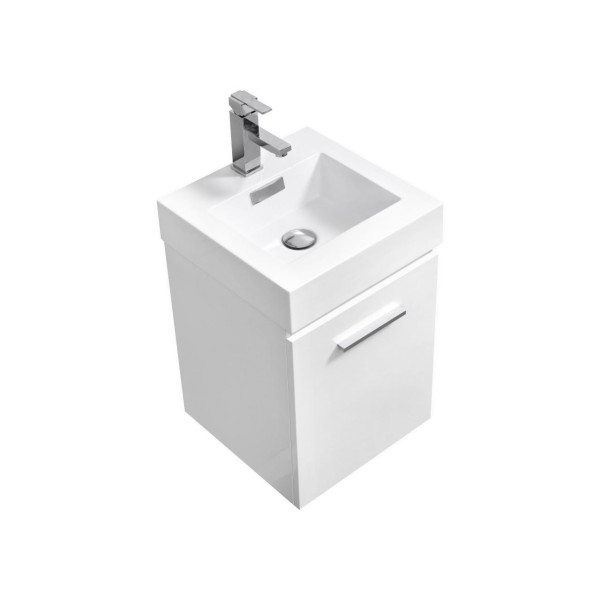 KubeBath BSL16 Bliss Modern 16 Inch Wall Mounted Modern Bathroom Vanity