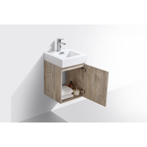 KubeBath BSL16 Bliss Modern 16 Inch Wall Mounted Modern Bathroom Vanity