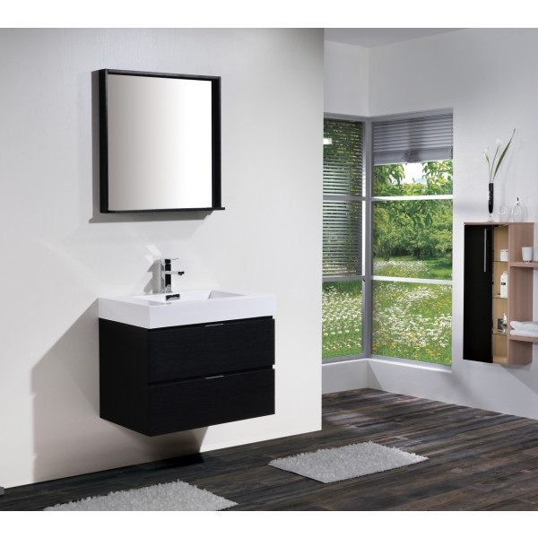 KubeBath BSL30 Bliss 30 Inch Wood Wall Mounted Modern Bathroom Vanity