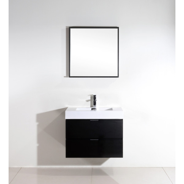 KubeBath BSL30 Bliss 30 Inch Wood Wall Mounted Modern Bathroom Vanity