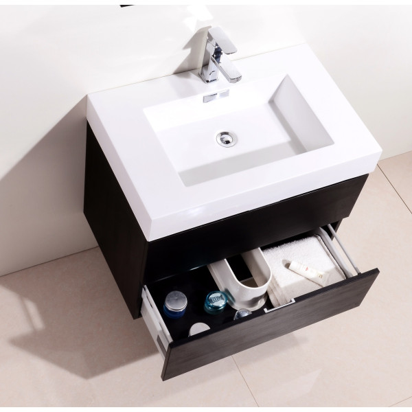 KubeBath BSL30 Bliss 30 Inch Wood Wall Mounted Modern Bathroom Vanity