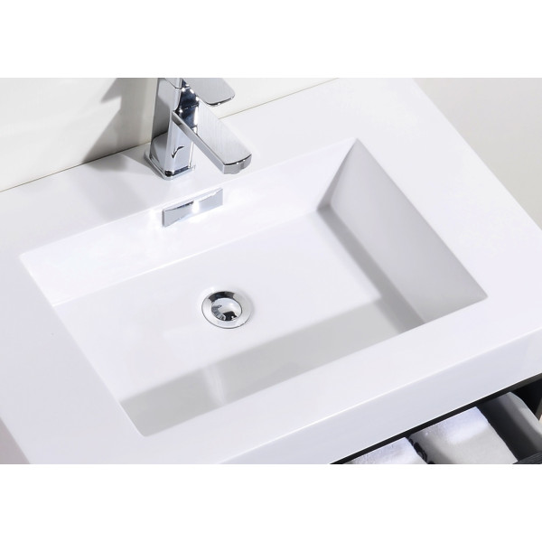 KubeBath BSL30 Bliss 30 Inch Wood Wall Mounted Modern Bathroom Vanity