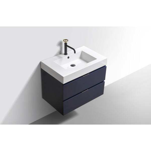 KubeBath BSL30 Bliss 30 Inch Wood Wall Mounted Modern Bathroom Vanity
