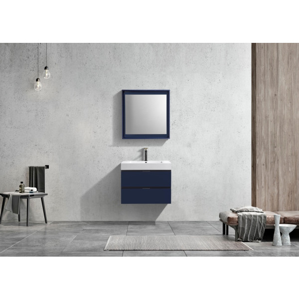 KubeBath BSL30 Bliss 30 Inch Wood Wall Mounted Modern Bathroom Vanity