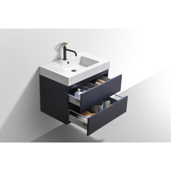 KubeBath BSL30 Bliss 30 Inch Wood Wall Mounted Modern Bathroom Vanity