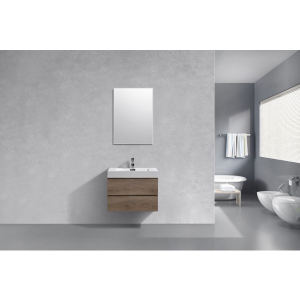 KubeBath BSL30 Bliss 30 Inch Wood Wall Mounted Modern Bathroom Vanity
