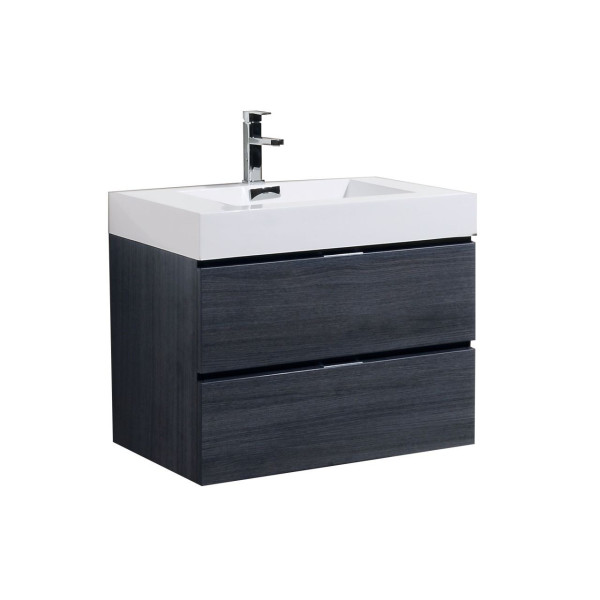 KubeBath BSL30 Bliss 30 Inch Wood Wall Mounted Modern Bathroom Vanity