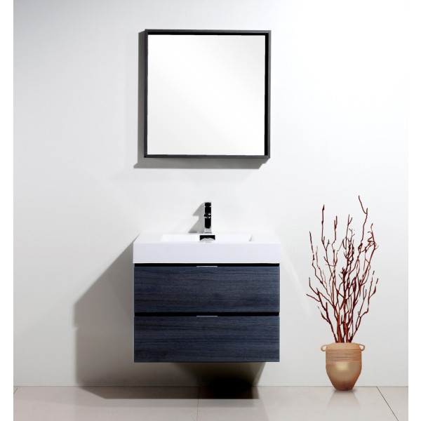 KubeBath BSL30 Bliss 30 Inch Wood Wall Mounted Modern Bathroom Vanity