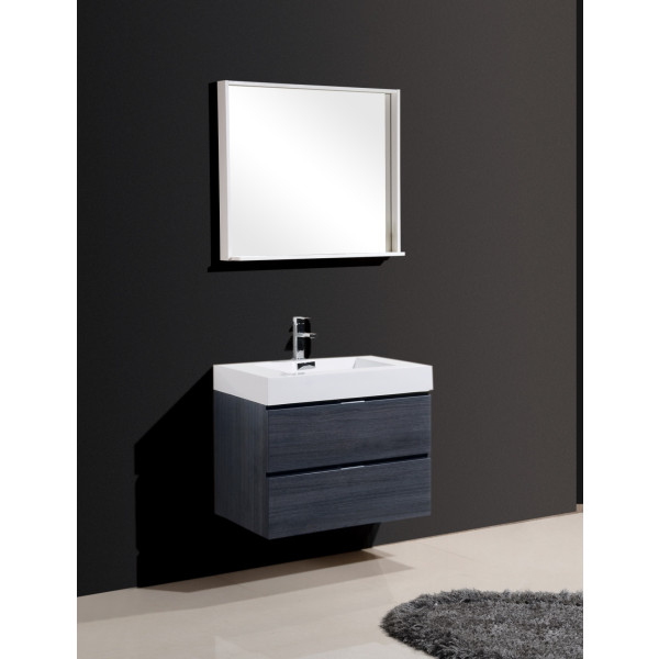 KubeBath BSL30 Bliss 30 Inch Wood Wall Mounted Modern Bathroom Vanity