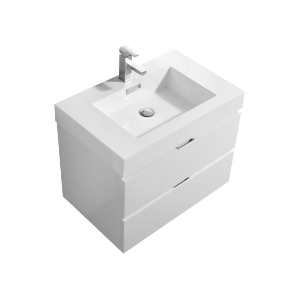 KubeBath BSL30 Bliss 30 Inch Wood Wall Mounted Modern Bathroom Vanity