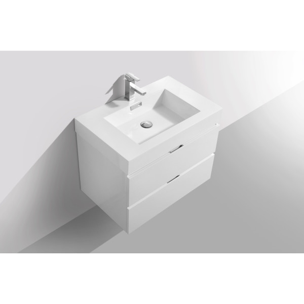 KubeBath BSL30 Bliss 30 Inch Wood Wall Mounted Modern Bathroom Vanity