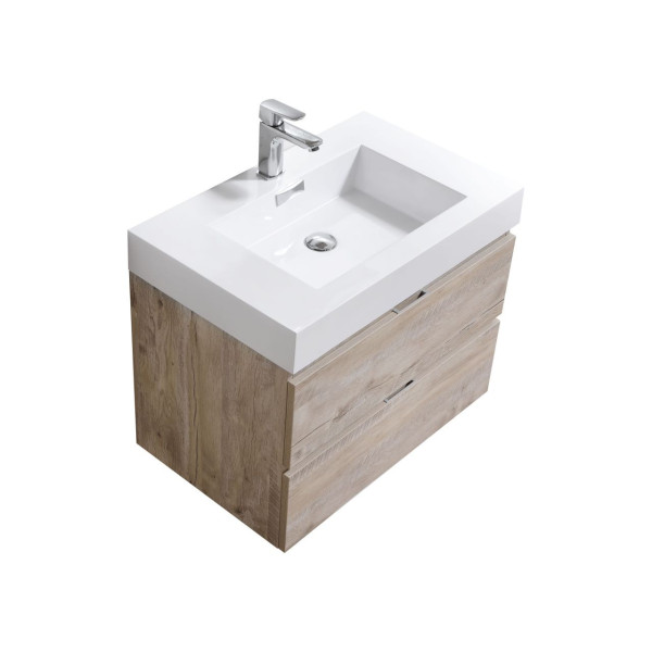 KubeBath BSL30 Bliss 30 Inch Wood Wall Mounted Modern Bathroom Vanity