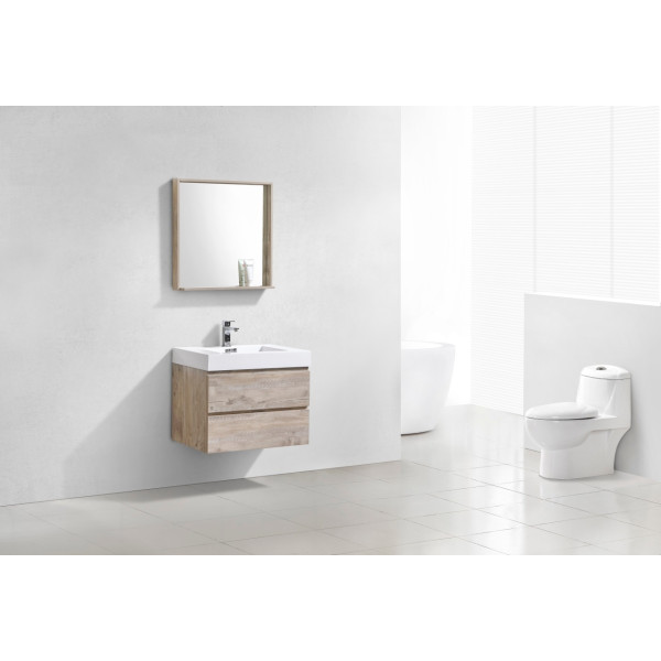 KubeBath BSL30 Bliss 30 Inch Wood Wall Mounted Modern Bathroom Vanity