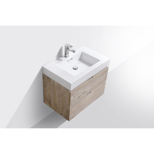 KubeBath BSL30 Bliss 30 Inch Wood Wall Mounted Modern Bathroom Vanity