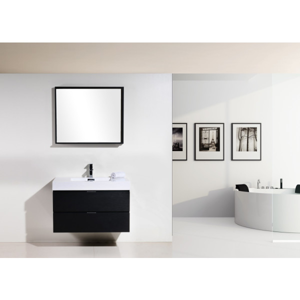KubeBath BSL36 Bliss Wood 36 Inch Wall Mounted Modern Bathroom Vanity