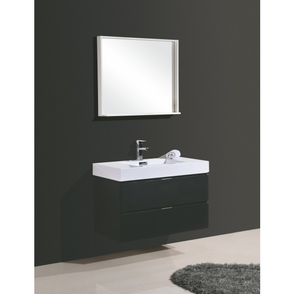 KubeBath BSL36 Bliss Wood 36 Inch Wall Mounted Modern Bathroom Vanity