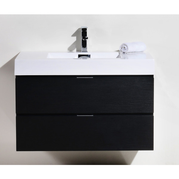 KubeBath BSL36 Bliss Wood 36 Inch Wall Mounted Modern Bathroom Vanity