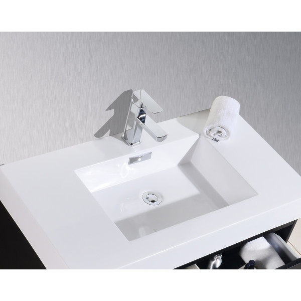 KubeBath BSL36 Bliss Wood 36 Inch Wall Mounted Modern Bathroom Vanity