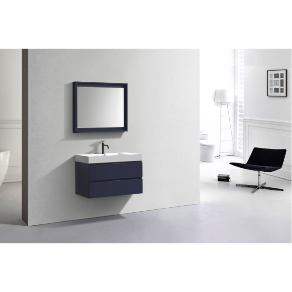 KubeBath BSL36 Bliss Wood 36 Inch Wall Mounted Modern Bathroom Vanity