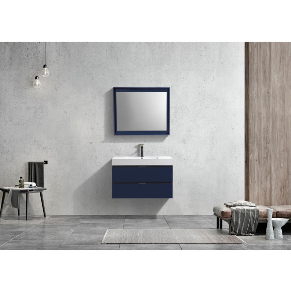 KubeBath BSL36 Bliss Wood 36 Inch Wall Mounted Modern Bathroom Vanity