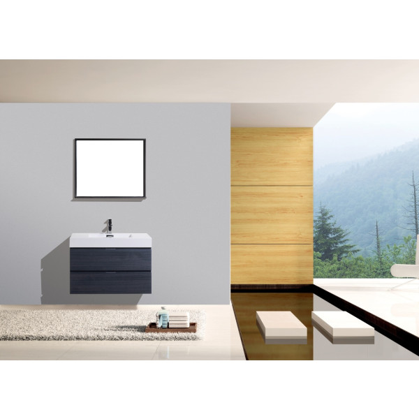KubeBath BSL36 Bliss Wood 36 Inch Wall Mounted Modern Bathroom Vanity
