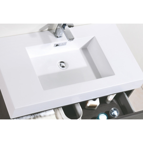 KubeBath BSL36 Bliss Wood 36 Inch Wall Mounted Modern Bathroom Vanity