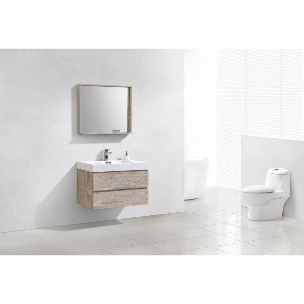 KubeBath BSL36 Bliss Wood 36 Inch Wall Mounted Modern Bathroom Vanity