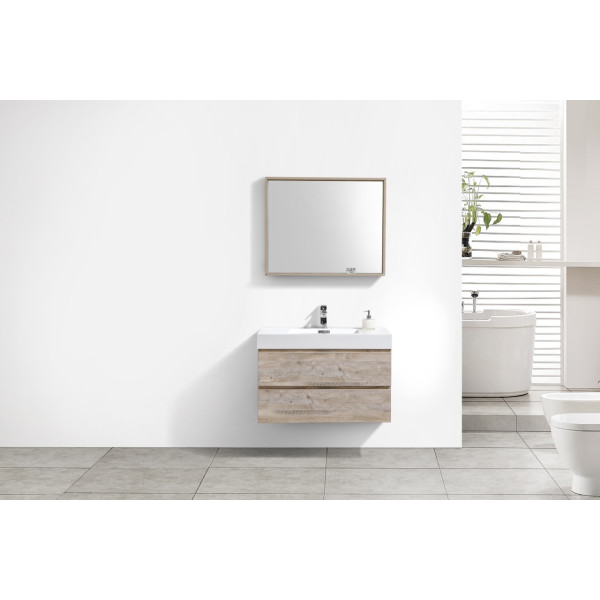 KubeBath BSL36 Bliss Wood 36 Inch Wall Mounted Modern Bathroom Vanity