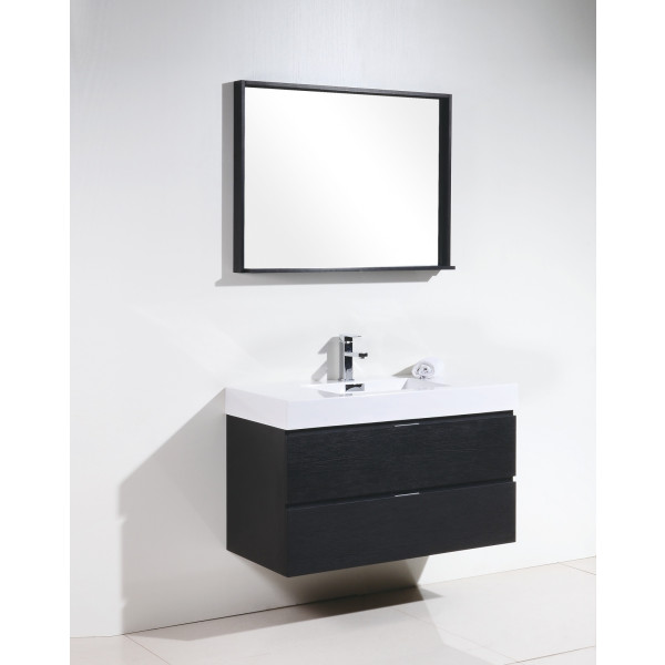 KubeBath BSL40 Bliss Wall Mount Modern Bathroom Vanity With Drawers