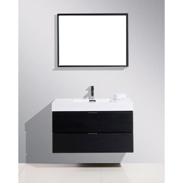 KubeBath BSL40 Bliss Wall Mount Modern Bathroom Vanity With Drawers
