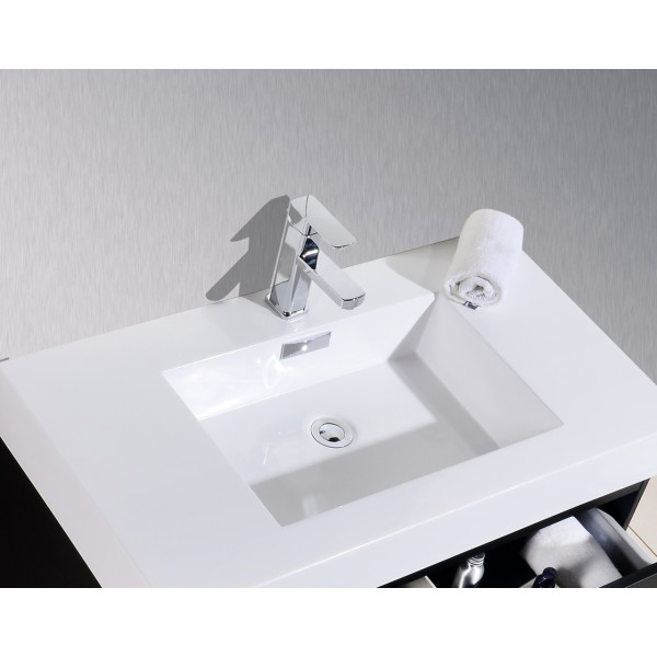 KubeBath BSL40 Bliss Wall Mount Modern Bathroom Vanity With Drawers