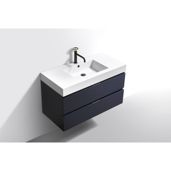 KubeBath BSL40 Bliss Wall Mount Modern Bathroom Vanity With Drawers
