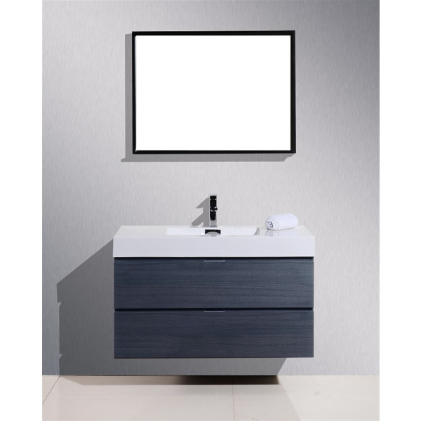 KubeBath BSL40 Bliss Wall Mount Modern Bathroom Vanity With Drawers