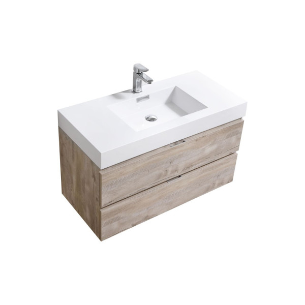 KubeBath BSL40 Bliss Wall Mount Modern Bathroom Vanity With Drawers