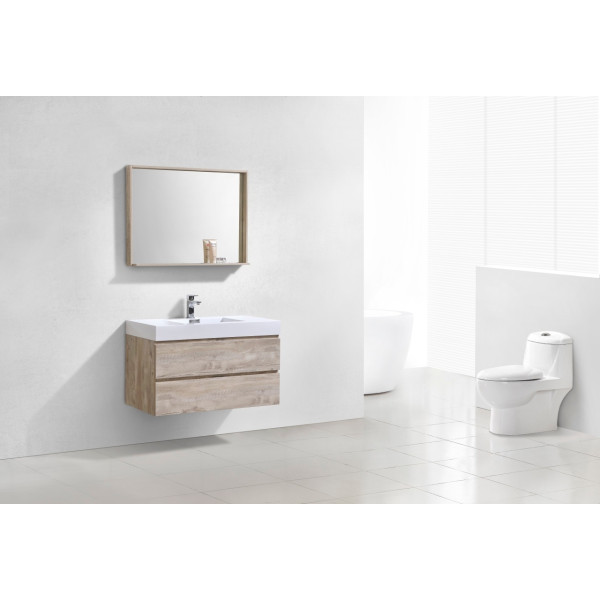 KubeBath BSL40 Bliss Wall Mount Modern Bathroom Vanity With Drawers
