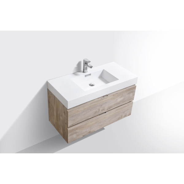 KubeBath BSL40 Bliss Wall Mount Modern Bathroom Vanity With Drawers