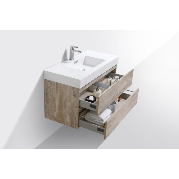 KubeBath BSL40 Bliss Wall Mount Modern Bathroom Vanity With Drawers
