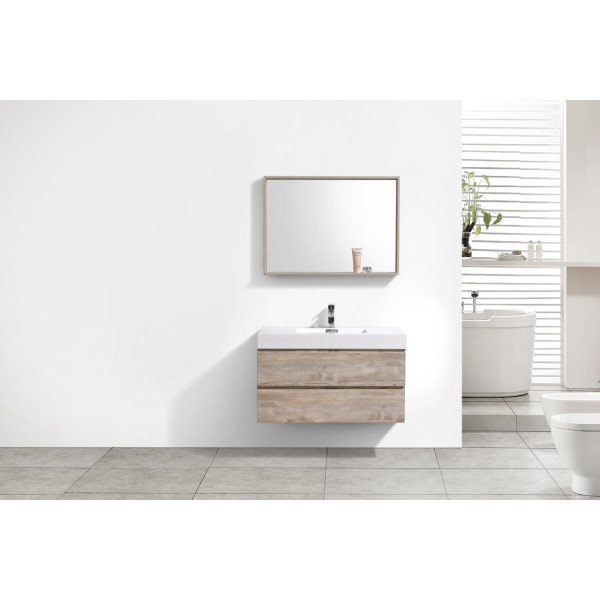 KubeBath BSL40 Bliss Wall Mount Modern Bathroom Vanity With Drawers