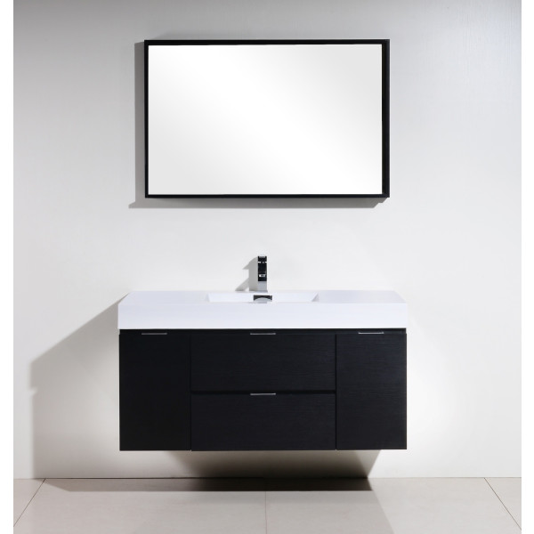 KubeBath BSL48 Bliss 48 Inch Wall Mount Wood Modern Bathroom Vanity