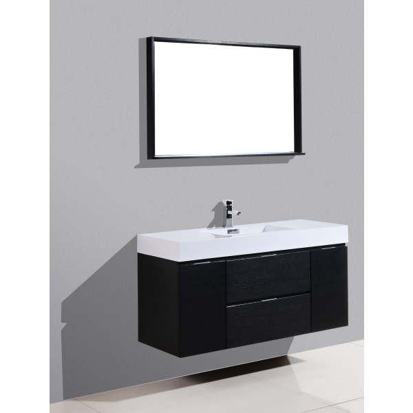 KubeBath BSL48 Bliss 48 Inch Wall Mount Wood Modern Bathroom Vanity