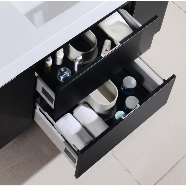 KubeBath BSL48 Bliss 48 Inch Wall Mount Wood Modern Bathroom Vanity