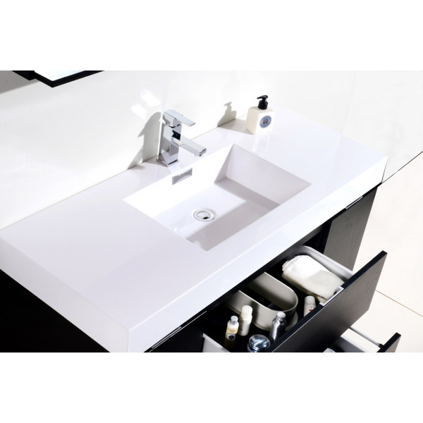 KubeBath BSL48 Bliss 48 Inch Wall Mount Wood Modern Bathroom Vanity