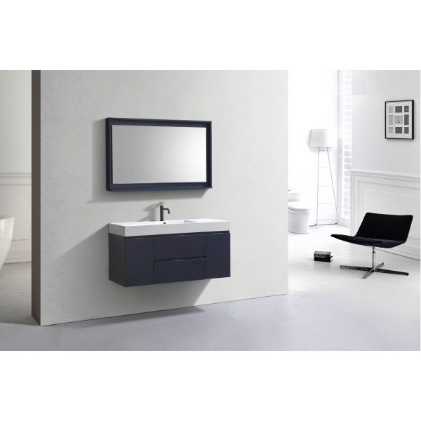 KubeBath BSL48 Bliss 48 Inch Wall Mount Wood Modern Bathroom Vanity