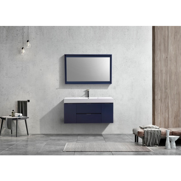 KubeBath BSL48 Bliss 48 Inch Wall Mount Wood Modern Bathroom Vanity