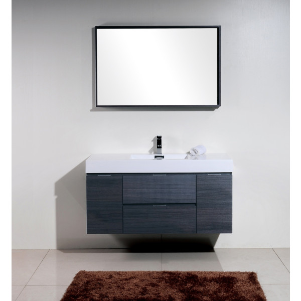 KubeBath BSL48 Bliss 48 Inch Wall Mount Wood Modern Bathroom Vanity