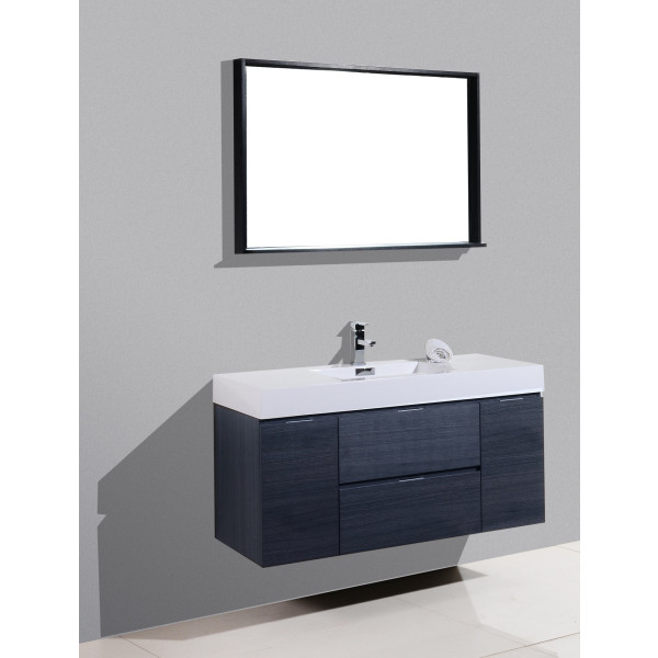 KubeBath BSL48 Bliss 48 Inch Wall Mount Wood Modern Bathroom Vanity