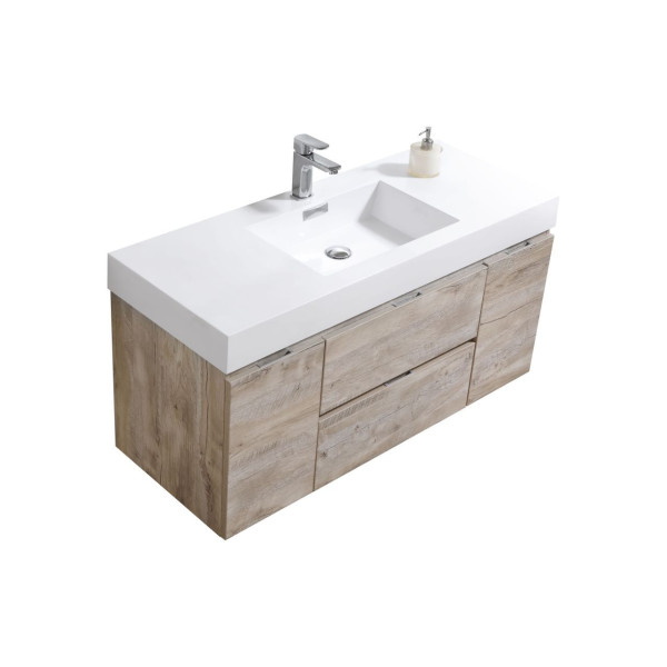 KubeBath BSL48 Bliss 48 Inch Wall Mount Wood Modern Bathroom Vanity
