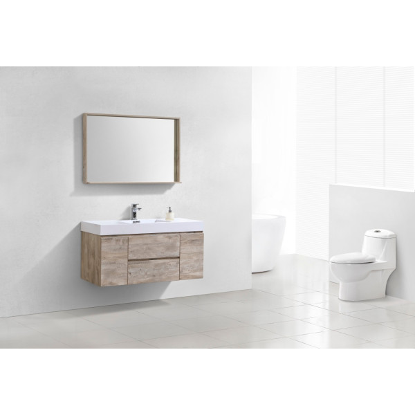 KubeBath BSL48 Bliss 48 Inch Wall Mount Wood Modern Bathroom Vanity