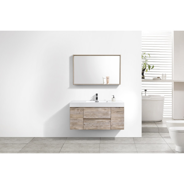 KubeBath BSL48 Bliss 48 Inch Wall Mount Wood Modern Bathroom Vanity